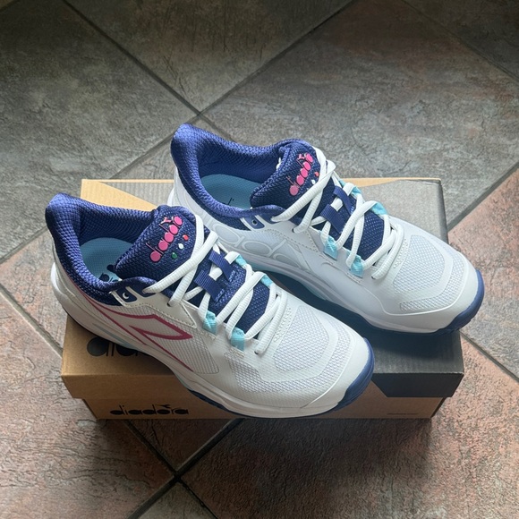 Diadora Shoes - Diadora Women’s US 8 White Navy Pink Sneakers
